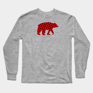 Buffalo Plaid Bear Long Sleeve T-Shirt